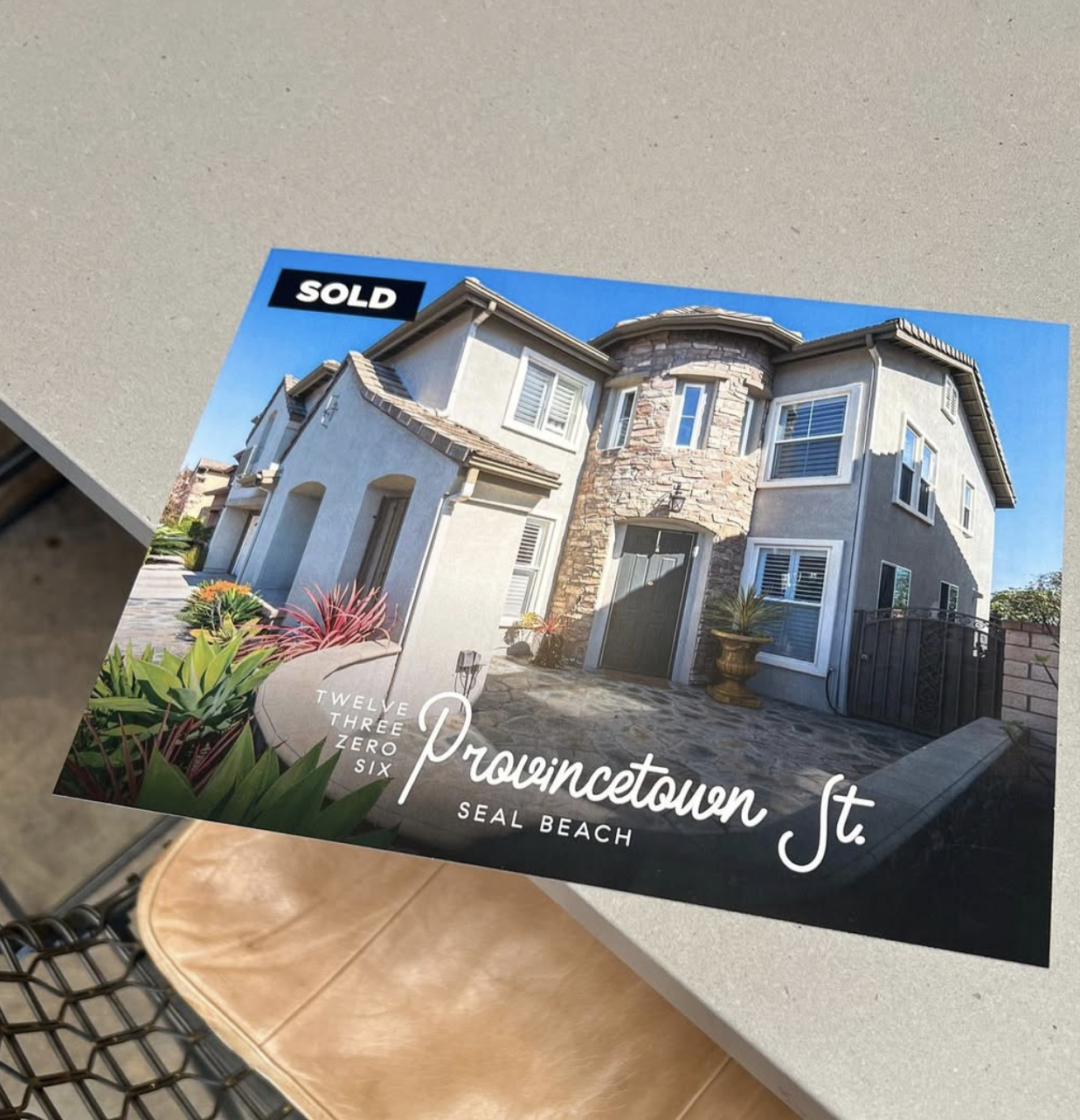 Bold script postcard sample